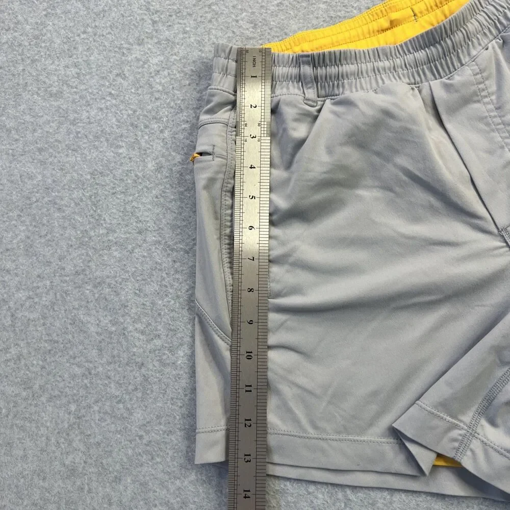 Bird Dogs Shorts Mens Small Gray Yellow Lined Boom for your Boomstick Athletic